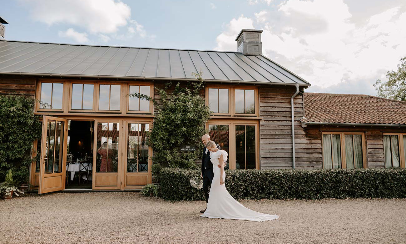 Jonathan and Louise working as a Retreat East Wedding Videographer at the luxury eco-retreat in Suffolk