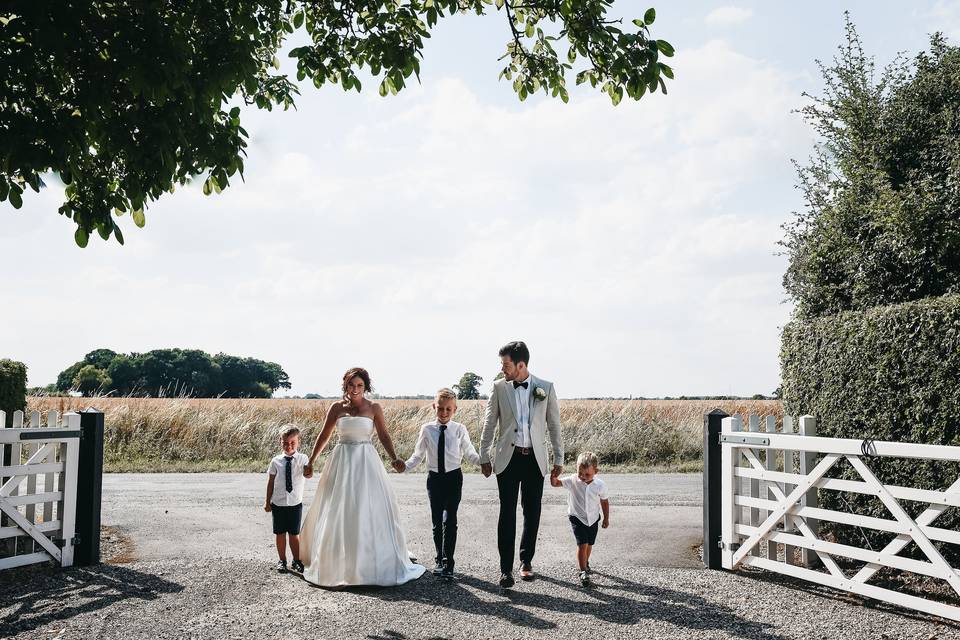 Jonathan and Louise working as a The Compasses at Pattiswick Wedding Videographer at the rural Essex venue