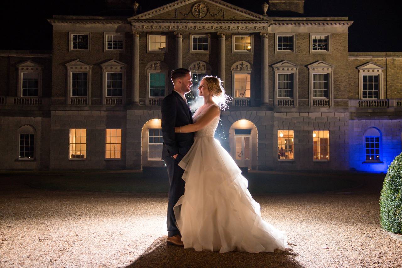 Jonathan and Louise working as a Woolverstone Hall Wedding Videographer at the magnificent Grade I listed Palladian mansion in Ipswich